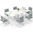 thumbnail image 3 of Gymax 3PCS Home Office PC Table Rectangular Meeting Room Table 40''x19.5'' w/ Metal Frame, 3 of 8