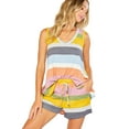 thumbnail image 2 of Womens Pajama Shorts Sets Sleeveless Tank Top and Shorts Pj Set Striped Print Loose Soft Sleepwear Casual Plus Size Loungewear Set S-5XL, 2 of 6