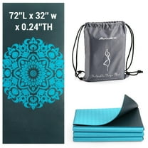 Avoalre Foldable Yoga Mat for Travel, 72" x 32" x 0.24''Double Sided Non-Slip Exercise Mat with Bag, Thick Yoga Mat for Workout Fitness Pilates Stretching Gym