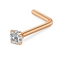 thumbnail image 2 of LAURITAMI 18g 20g Stainless Steel L Screw Nose Rings for Women Men Zirconium, 2 of 2