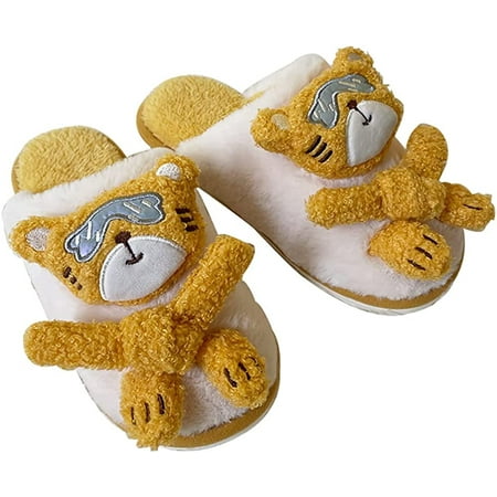 

PIKADINGNIS Women Cute Cartoon Slippers Cozy Fluffy Plush Fur Memory Foam House Slides Anti-Slip Indoor Outdoor Shoes