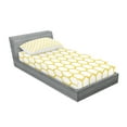 thumbnail image 2 of Yellow and White Fitted Sheet & Pillow Sham Set, Hexagonal Pattern Honeycomb Beehive Simplistic Geometrical Monochrome, Decorative Printed 4 Piece Bedding Decor Set, Twinxl, Yellow White, by Ambesonne, 2 of 3