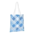 thumbnail image 3 of Canvas Bag Tote Bag Shopping Bag 16×15in Can Be Carried By Hand And Can Be Used For Daily Travel Such As Shopping And Going To Work Argyle Plaid Lightskyblue_3, 3 of 8