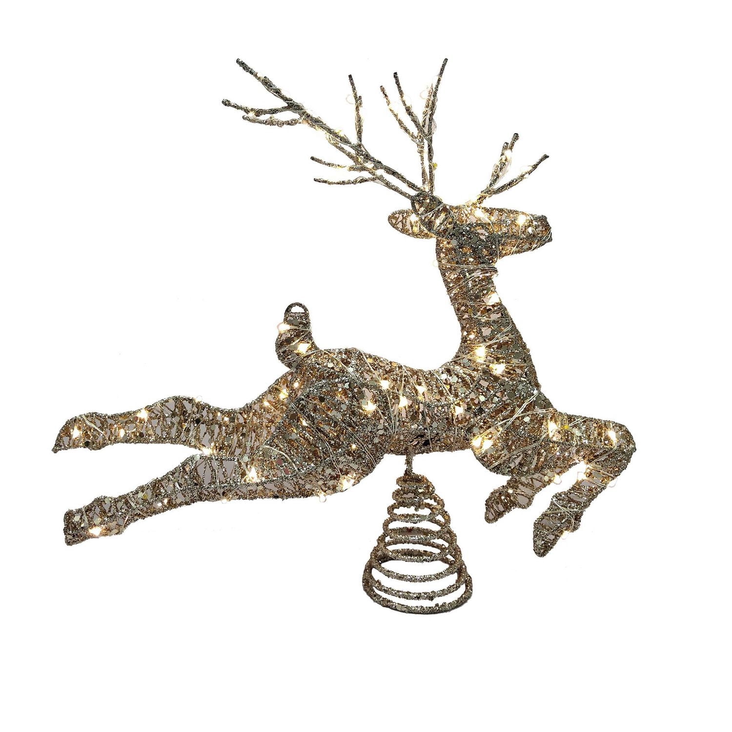 Holiday Time 11.5" Deer Christmas Tree Toppers with LED Micro Lights