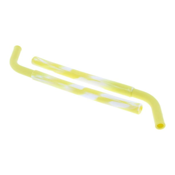 2 Unids Sucker De Paja De Beber De Silicona Plegable Con Caja De Almacenamiento Para O Viaje Amarillo Colcomx Pajitas de silicona