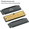 thumbnail image 5 of EASTROCK 10 Holes Key of C Blues Harmonica for Beginner Students Professional Metal Blues Harp Mouth Organ with Case Black, 5 of 6
