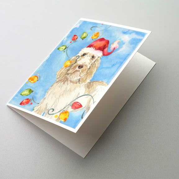 Christmas Lights Spinone Italiano Greeting Cards and Envelopes Pack of 8
