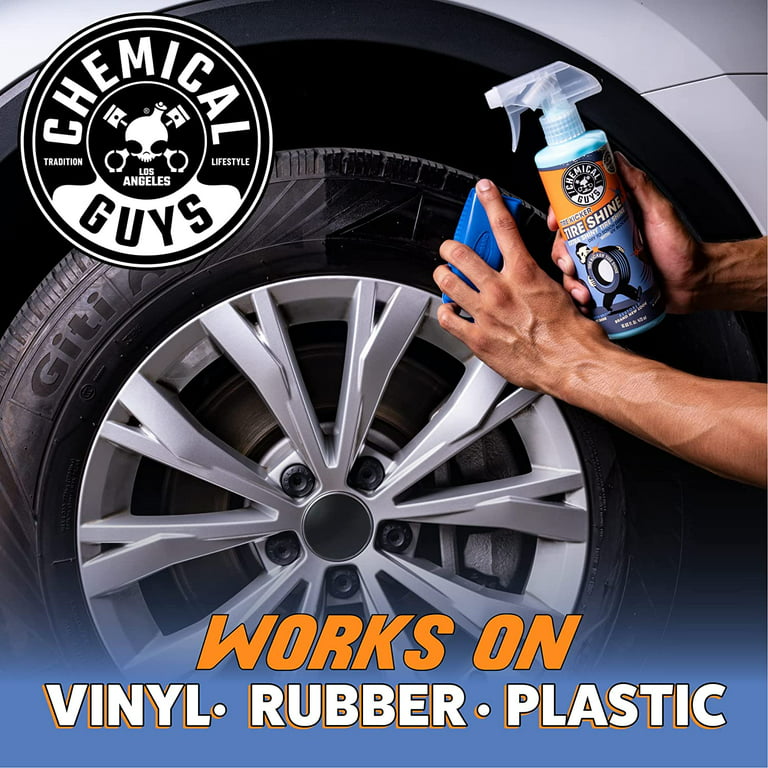 Chemical Guys Wheel Cleaner & Tire Protectant Bundle with (1) 16 oz  TVD11316 Tire Kicker Tire Shine and (1) 16 oz CLD10616 Sticky Citrus Gel  Wheel