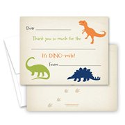 20 Dinosaur Fill-in Thank You Cards and Envelopes