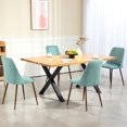 thumbnail image 2 of HOMCOM Ensemble de 4 Chaises de Salle à Manger, Chaise d'Appoint en Velours, Vert Pâle, 2 of 10