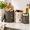 Terazzo-Potato, Onion, Garlic Set, variant on Metal Potato And Onion Storbin Set Of 3 With Garlic Keeper - Vintkitchen Canisters Vegetable Containers Farmhouse Rustic Pantry O
