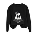 thumbnail image 6 of Women's Cute Ghost Graphic Sweatshirts Funny Halloween Pullover Tops Casual Long Sleeve Crewneck Shirts Loose Fit Fall Clothes Novelty Holiday Graphic Tees, 6 of 6