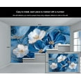 thumbnail image 5 of Modern Blue Flowers Wall Mural, Abstract Marble Texture Mural Wallpaper, Luxury Golden Lines Large Wallpaper For Bedroom Living Room Dining Room Wall Decor 55"W x 28"H (Not Peel and Stick), 5 of 6