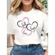 thumbnail image 1 of Vintage Valentine's Day Heart Design T-Shirt Crew Neck Tee Casual Comfy Tees, 1 of 6