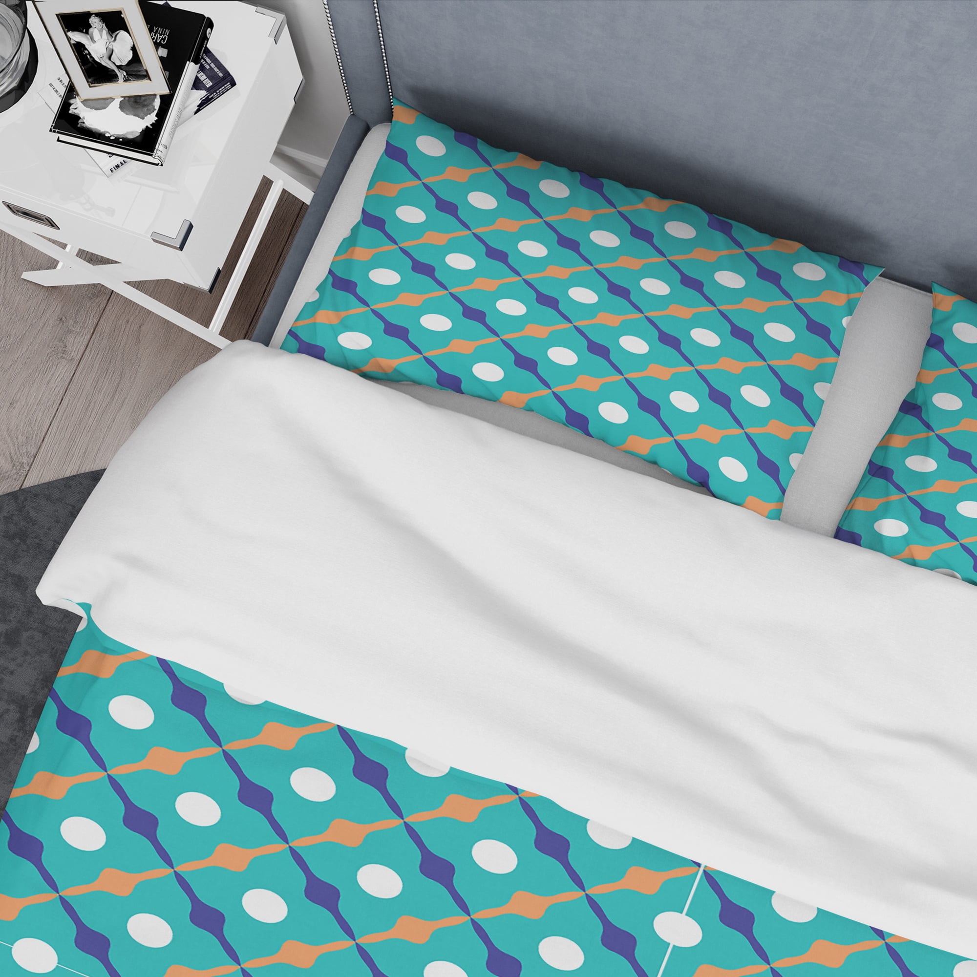 Designart 'Retro Pattern Abstract Design XV' Mid-Century Modern Duvet Cover Set