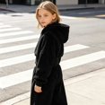 thumbnail image 4 of Mnyotv Girls Zip Fleece Pullover Tops and High Waisted Wide Leg Pants 2Pcs Set Teens Fall Winter Outfits Size 12 Years, 4 of 8
