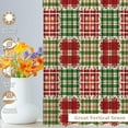 thumbnail image 5 of Renaiss 42 x 84 Inch Rustic Red Green Checker Window Curtains Gingham Plaid Textured Kitchen Tier Curtains Farmhouse Boho Vintage Thermal Insulate Drapes for Living Room Bedroom Linen Fabric 2 Panels, 5 of 7