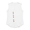 thumbnail image 5 of Tank Tops Men Cotton Linen Lightweight Breathable Button Down V Neck Sleeveless Shirt Vacation Beach Tank Shirt, 5 of 5