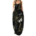thumbnail image 1 of Femmes Été Robe Décontractée Sans Manches Grande Taille Boho Longue Robe Maxi avec Poches Robe de Plage, 1 of 4