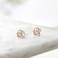 thumbnail image 5 of Gem Stone King 925 Sterling Silver Peach Morganite Stud Earrings for Women Men (2.30 Ct Round 7MM), 5 of 5