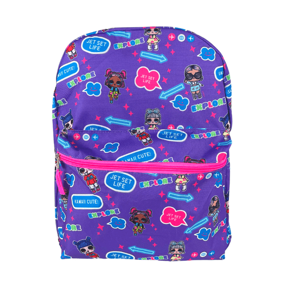 LOL Surprise Girls Backpack LOL Kids School Backpack 16 inch Purple