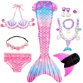 thumbnail image 1 of Mermaid Tail Swimsuit For Kids Swimmable Halloween Cosplay Costume Beach Pool Clothes, 1 of 7