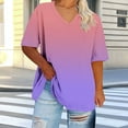 thumbnail image 2 of Womens T-Shirts Sevevn Women's Oversized V-Neck Short Sleeved Solid Summer Base Shirt Sports T-Shirt, 2 of 5