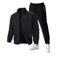 thumbnail image 5 of Men Leisure Splicing Knitting Zipper Cardigan Sweater Set, 5 of 5