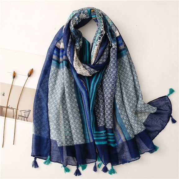 LILIYA Scarf for Women Lightweight Soft Floral Leopard Bohemian Printed Scarves Fashion Fall Winter Sun-proof Shawl Wrap with Fringe 2026