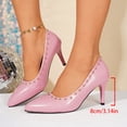 thumbnail image 4 of Stylago Women's Closed Toe High Heels Pointed Toe Wedding Pumps Shoes Ladies Leather Formal Work Dress Stiletto for Business Pink Size 7, 4 of 7