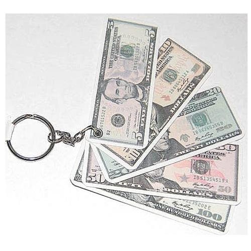 12 Money Keychains 3" Dollar Bill 100 Mini Ring Chain Novelty Party Favors