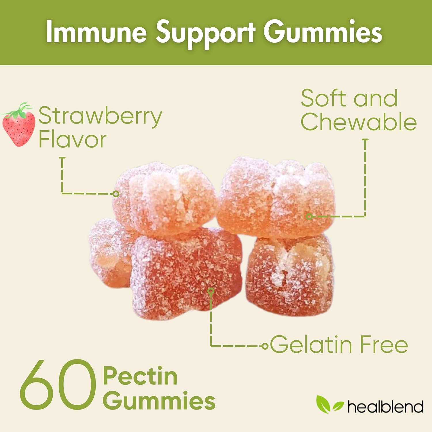 Healblend Multivitamin Gummies for Adults – Vitamin A, B, C, D, E, Zinc & Biotin – Immune & Energy Support – Vegan, 60 Gummies (2-Pack)