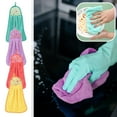 thumbnail image 2 of Decorative Kitchen Hand Towel with Apple Print, Turquoise Microfiber, Hanging Loop Design, Green, 2 of 8
