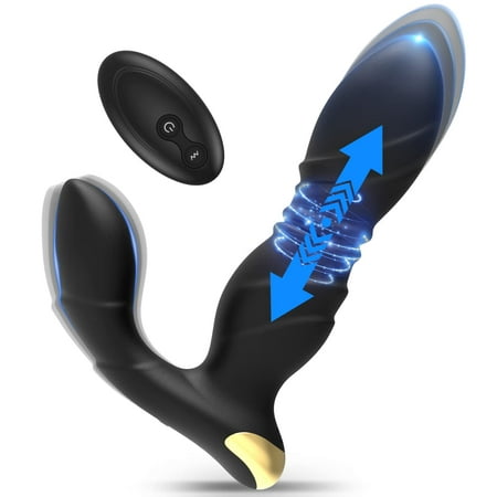 FIDECH Thrusting Anal Plug Vibrator, Remote Control Vibrating Butt Plug Male Prostate Massager