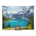 thumbnail image 5 of COMIO Mountain Lake Scenery Tapestry 40x30 Inch Alps Mountains Wall Tapestry Blue Lake Green Forest Pine Trees Nature Landscape Tapestry Wall Hanging for Bedroom Living Room Dorm Decor Home, 5 of 7