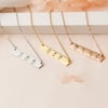 Personalized Birth Flower Family Bar Necklace for Her - Combined Birth Flower Necklace - Poppy Necklace with Back Engravable Name - Bithday gift for Mom