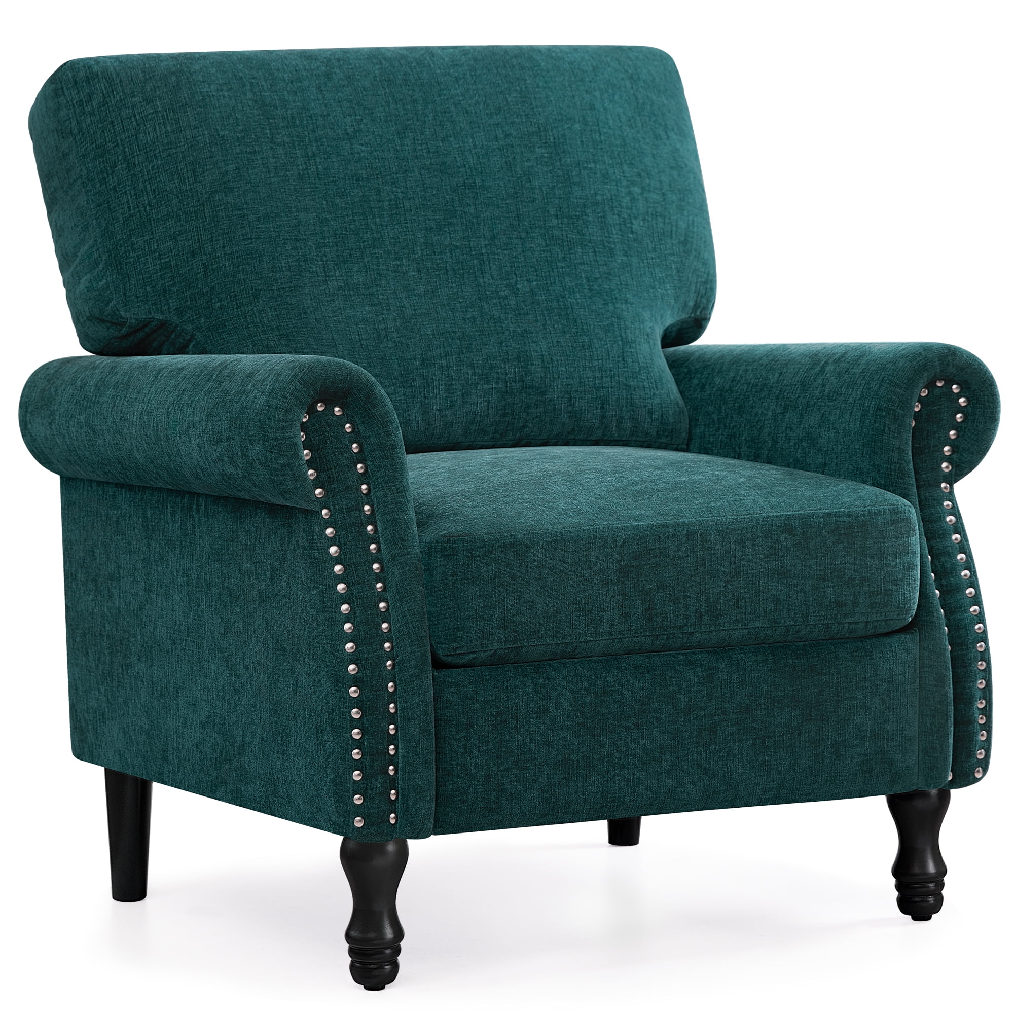 COOLHUT Modern Accent Chair Armchair, Linen Fabric Upholstered Comfy Single Sofa with Solid Wood Frame for Living Room, Green