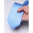 thumbnail image 5 of Light Blue Striped Solid Color 3.15" Necktie Men's Formal Shirt Accessories Trendy Fashion Hand Knotted 8CM Tie, 5 of 8