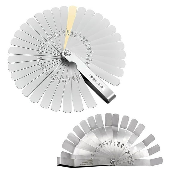 yaaqii 2Pcs Feeler Gauge Set 32 Straight and 16 Offset Feeler Gauge Filler Gauge Set