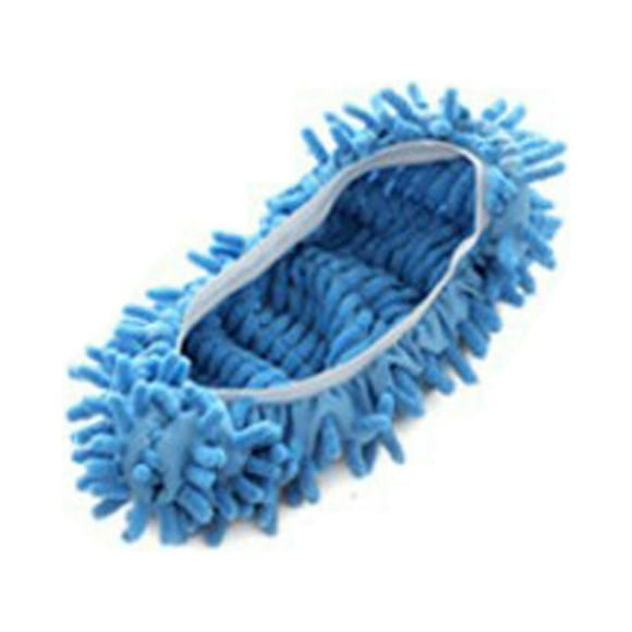 1 Pce Pantoufle Serpillière Couvre-Chaussures, Fibre de Chenille Multifonction Lavable pour Nettoyage de Sol Paresseux pour Bureau, Cuisine, Polissage de Maison [Bleu]