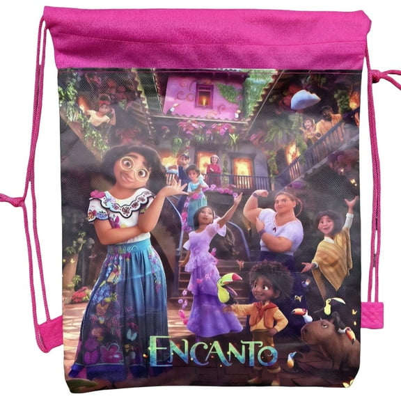 12-Pack Encanto Anime Themed Reusable Non-Woven Drawstring Gift Bags for Parties, Cosplay Events and Themed Decorations