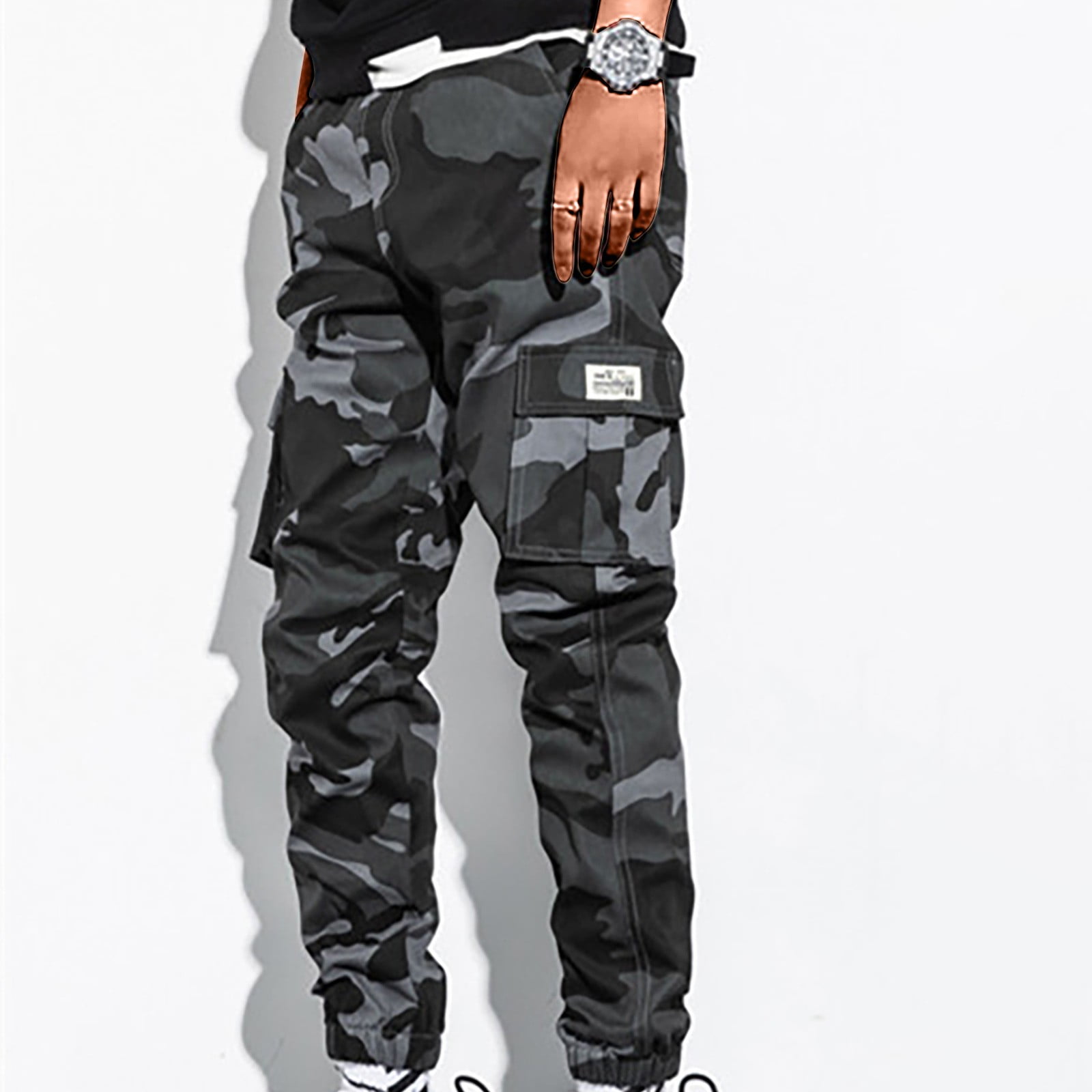Pantalon De Survêtement Camouflage Polaire Homme - Pantalon Jogging Tactique Avec Poches Et Cordon