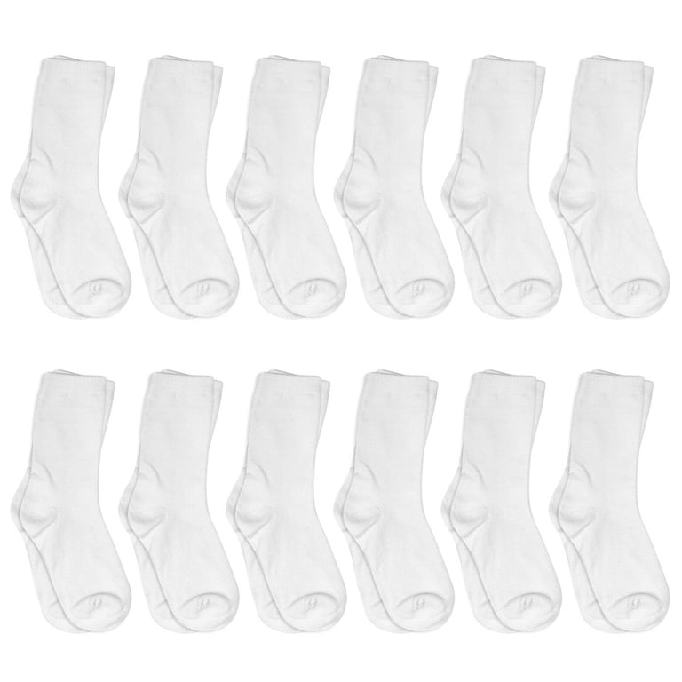 Falari Boys Cotton Crew Socks 12-Pack White photo 1