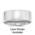 thumbnail image 1 of Solid 925 Sterling Silver Lasered Design 8mm Men's Flat Size 7.5 Plain Classic Wedding Band Ring, 1 of 2