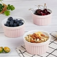 thumbnail image 3 of EastVita 8 Oz Ceramic Ramekins Oven Safe for Baking, Creme Brulee Souffle Bowls, Dipping Sauce Bowls, Classic Dessert Bowls for Pudding, Dishwasher, Freezer Safe, Set of 8, Blue and White, 3 of 4