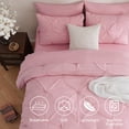 thumbnail image 3 of Juego de edredón DOWNCOOL King Size Pink Pintuck, 7 piezas, 3 of 7