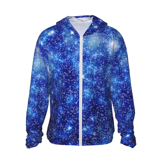 Balery Blurred Star Snow Christmas Sudadera ligera de manga larga con capucha y protección solar UPF 50+ para hombre y mujer, ideal para pesca y running-Small