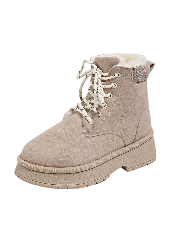 Women's Snow Boots, Winter Shoes for Women 2025, Fold Over, Zip, Cold Weather & Shearling, Bump Toe, Men's Fashion, Beige, Size 7