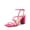 HOT PINK, variant on Women's Heels Chunky Block Strappy Square Open Toe Ankle Buckle Heeled Sandals Wedding Party Dress Shoes Indie