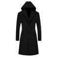 thumbnail image 4 of jtjvou Womens Peacoat Notched Lapel Collar Single-Breasted Trench Coats Loose Casual Long Jacket 2025 Fall Winter Outerwear Black XXL, 4 of 6